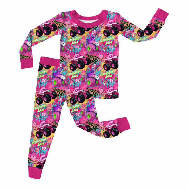 Monster Jam Pink Bamboo LS Set