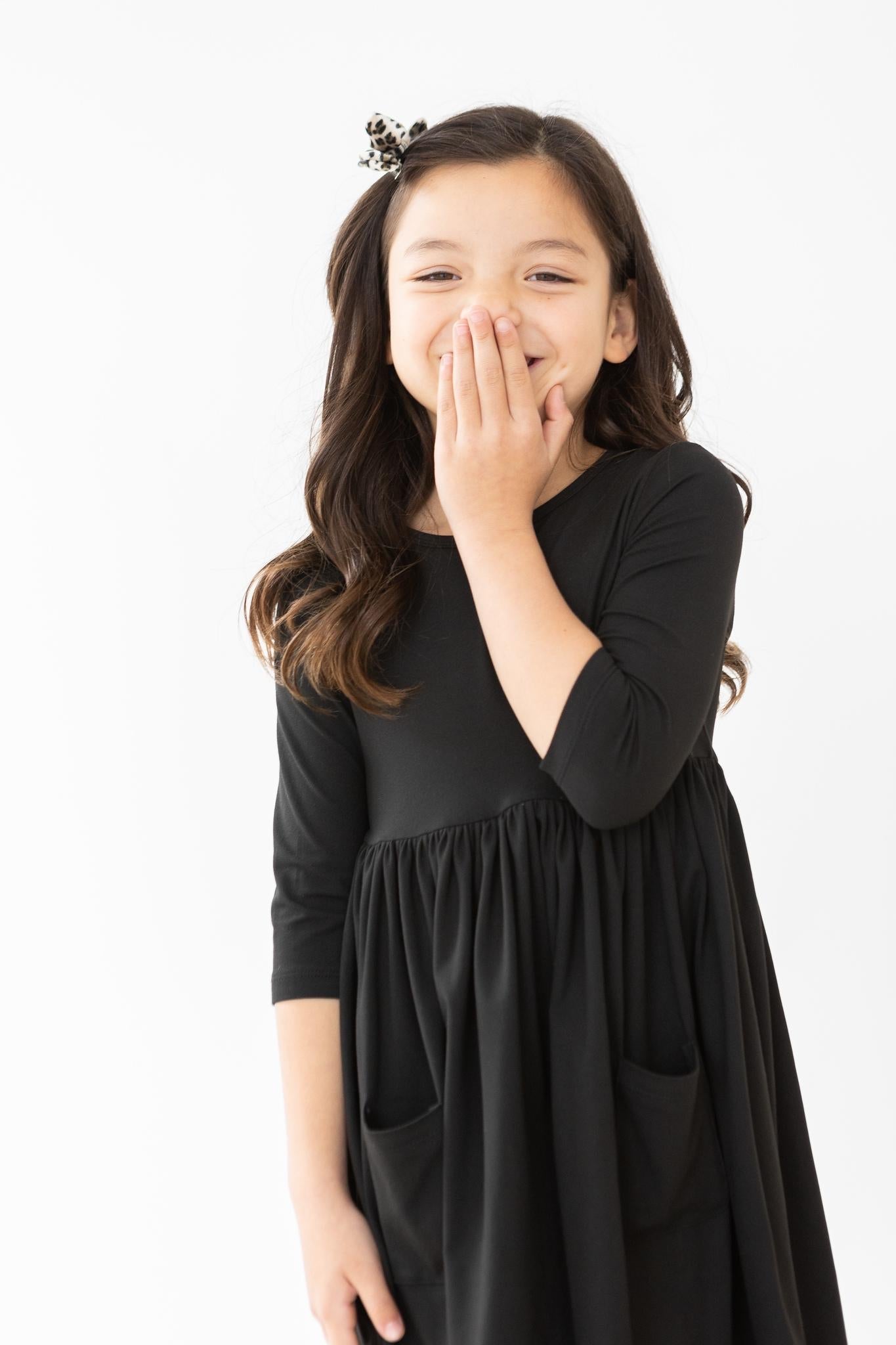 Jet Black Pocket Twirl Dress