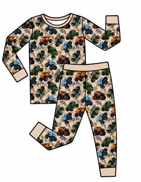 Monster Truck Bamboo Long Sleeve Set