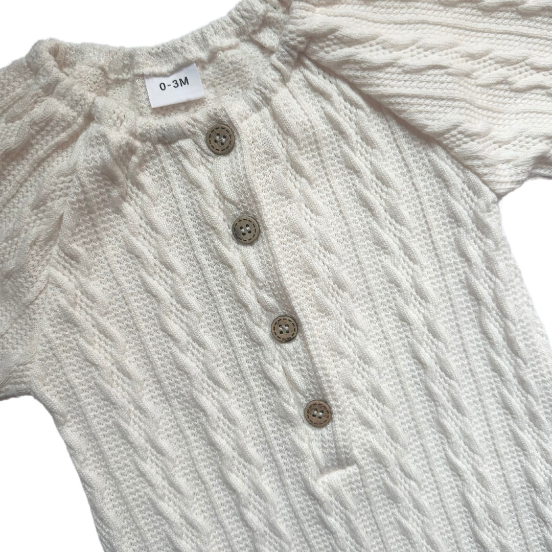 Cozy Knit Button Romper