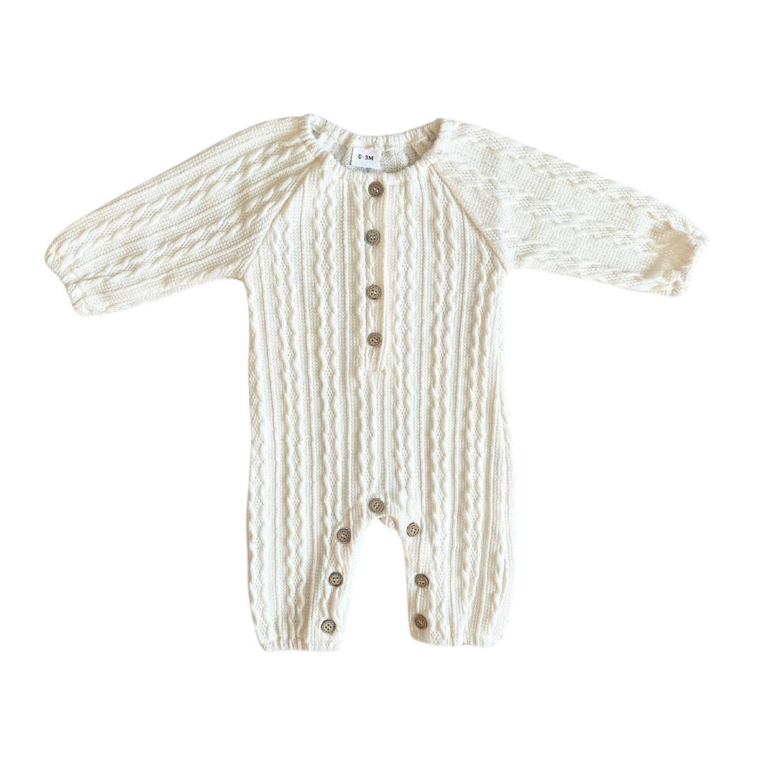 Cozy Knit Button Romper