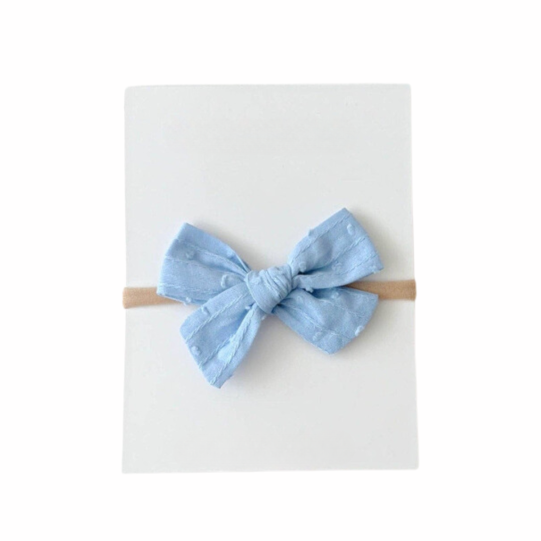 Baby Blue Pompom Bow