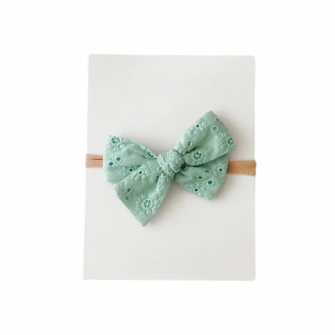 Mint Eyelet Bow