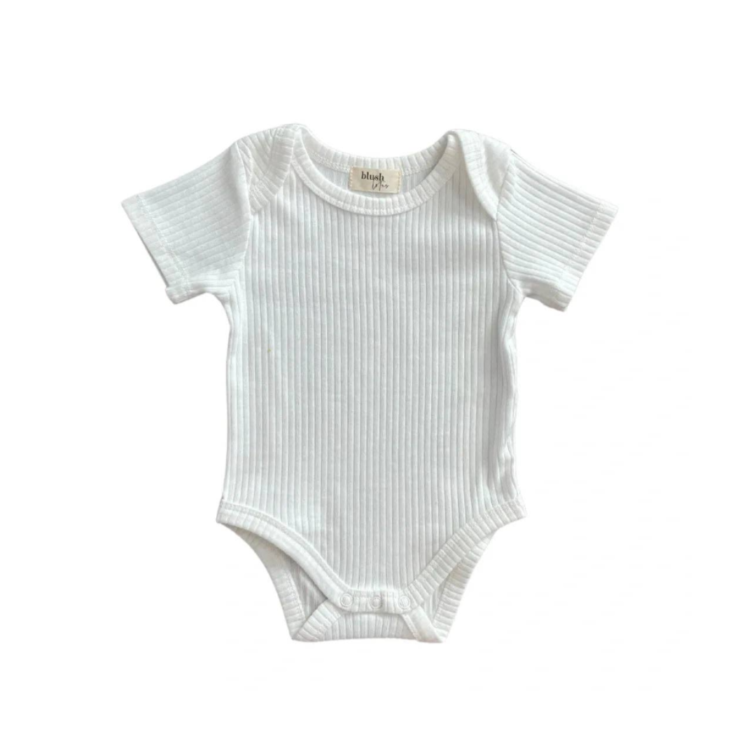 Dove Ribbed Organic Bodysuit