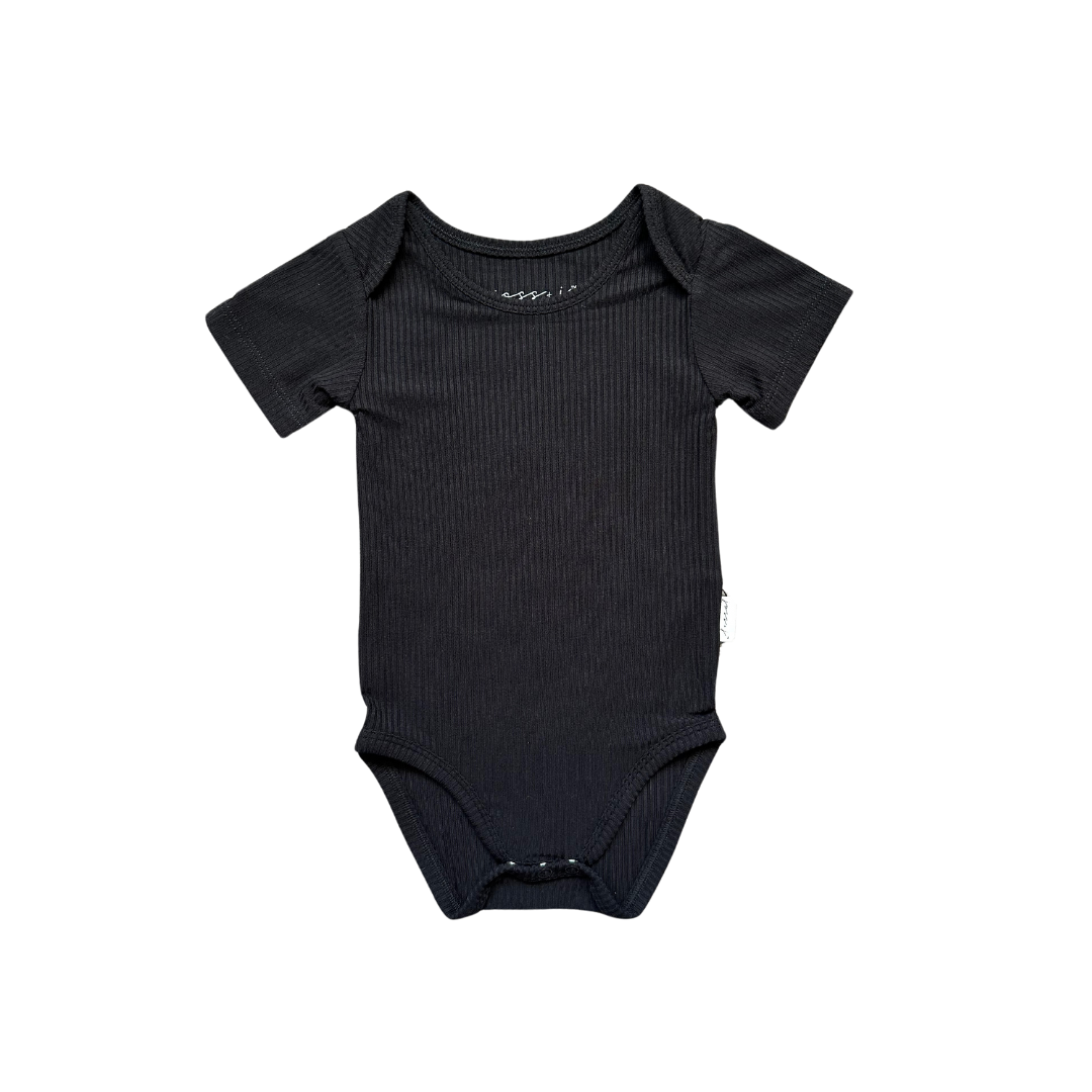 Ebony Ribbed Bamboo Bodysuit