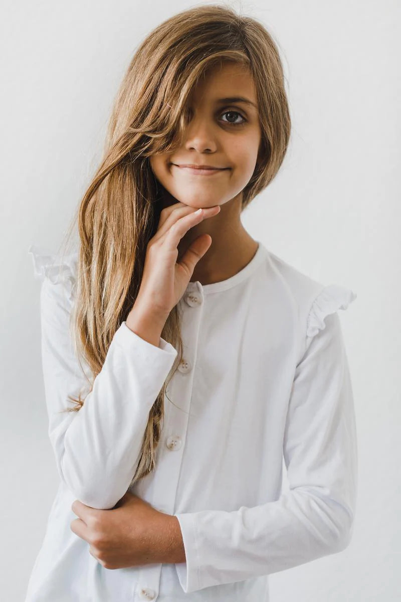 Dove Ruffle Cardigan