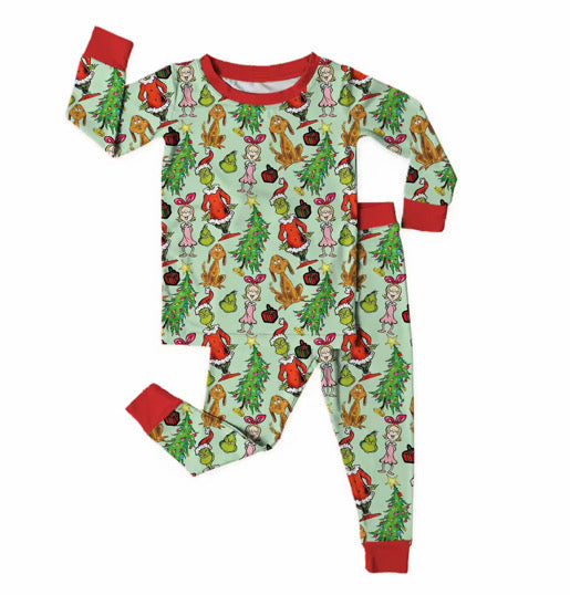 Grinch Bamboo Long Sleeve Set