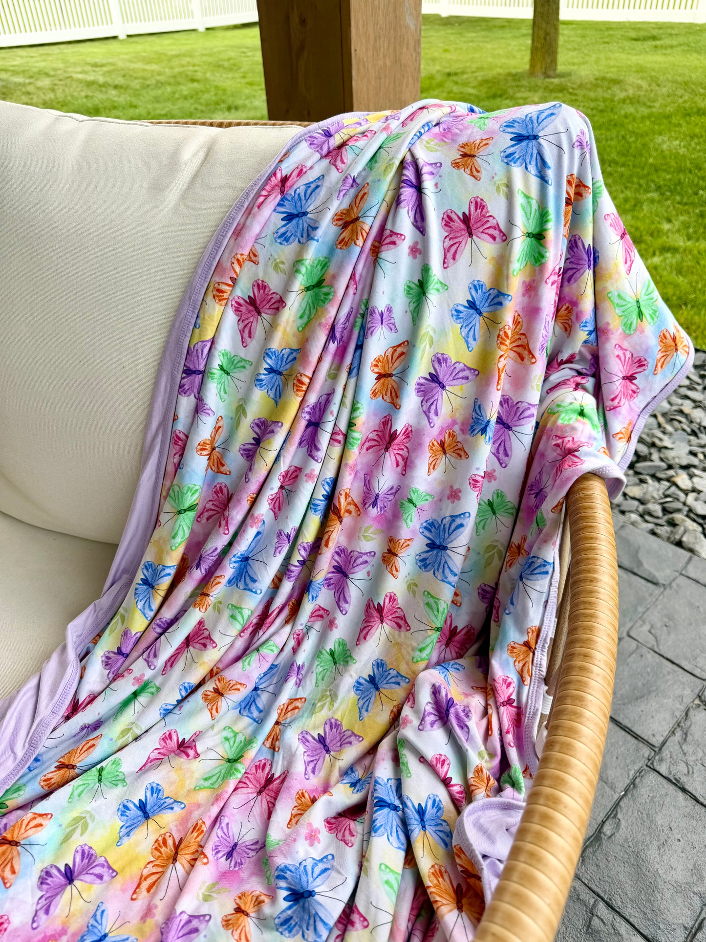 Butterfly Season Bamboo Blanket