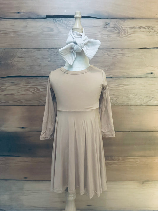 Tan Bamboo Twirl Dress