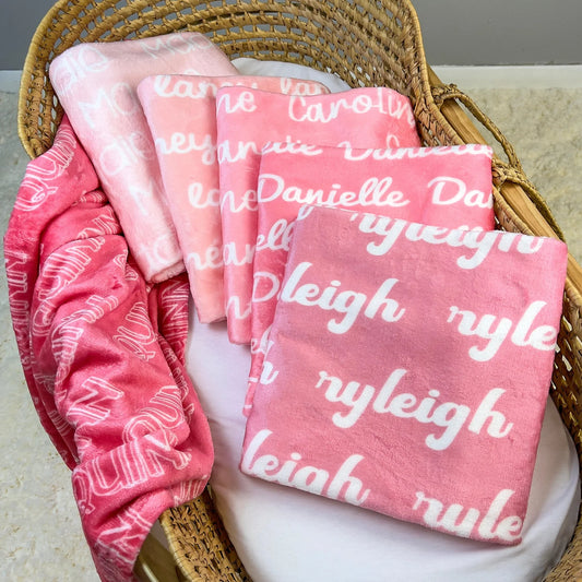 Pretty In Pink Personalized Blanket