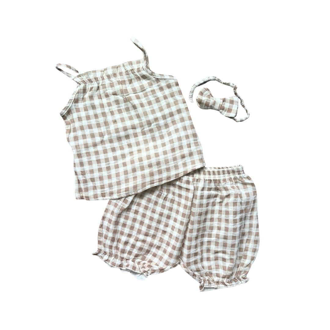 Charlotte Checkered Linen Set