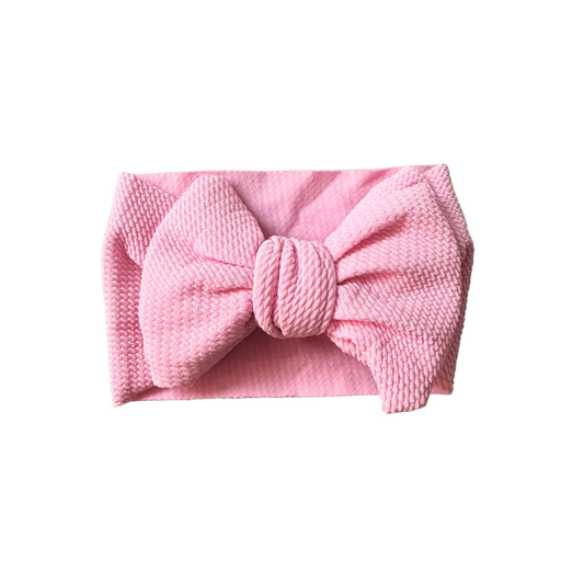 Bubble Gum Waffle Bow Headband