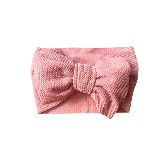 Dusty Rose Waffle Bow Headband