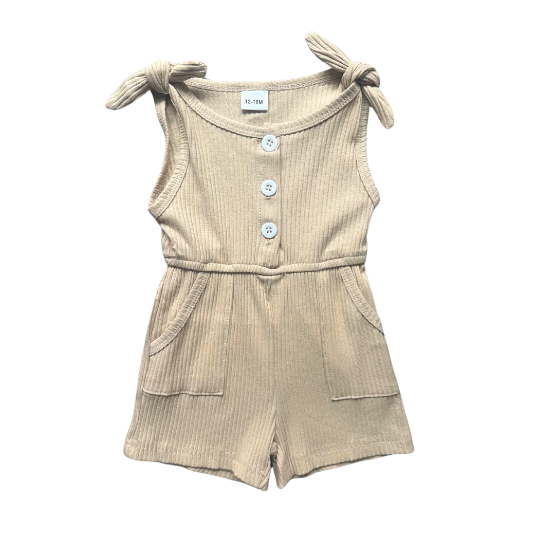 Beige Knot Romper