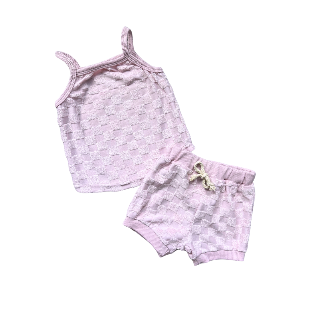 Lavender Terry Checkered Set