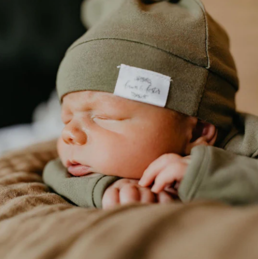 Sage Organic Knotted Gown + Knot Hat