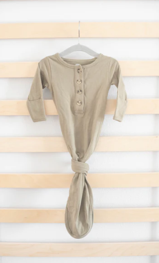 Sage Organic Knotted Gown + Knot Hat