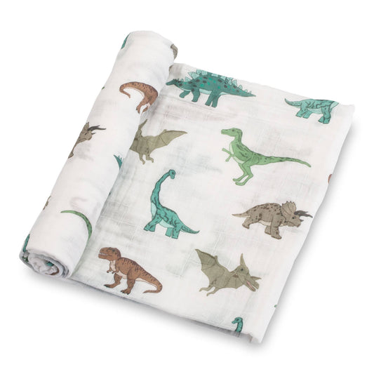 Dinosaur Muslin Swaddle Blanket