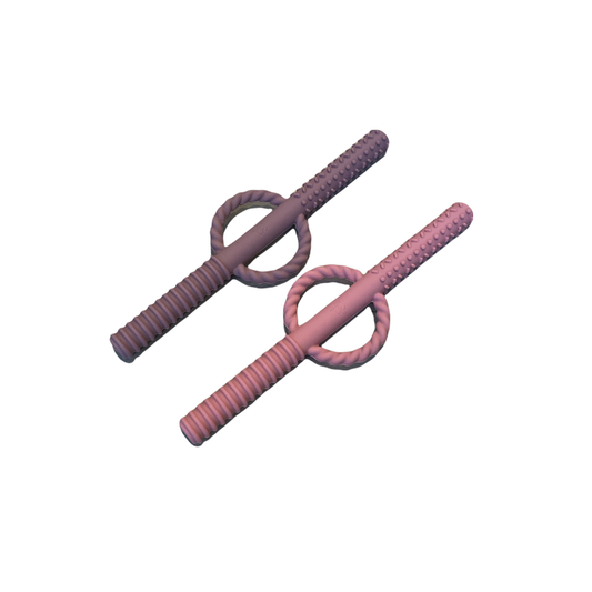 Soothing Teething Tube Set [Dusty Rose/ Mauve]